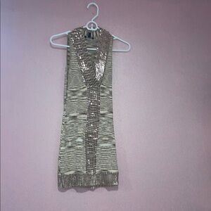 Gold Halter Sheath Cocktail Dress